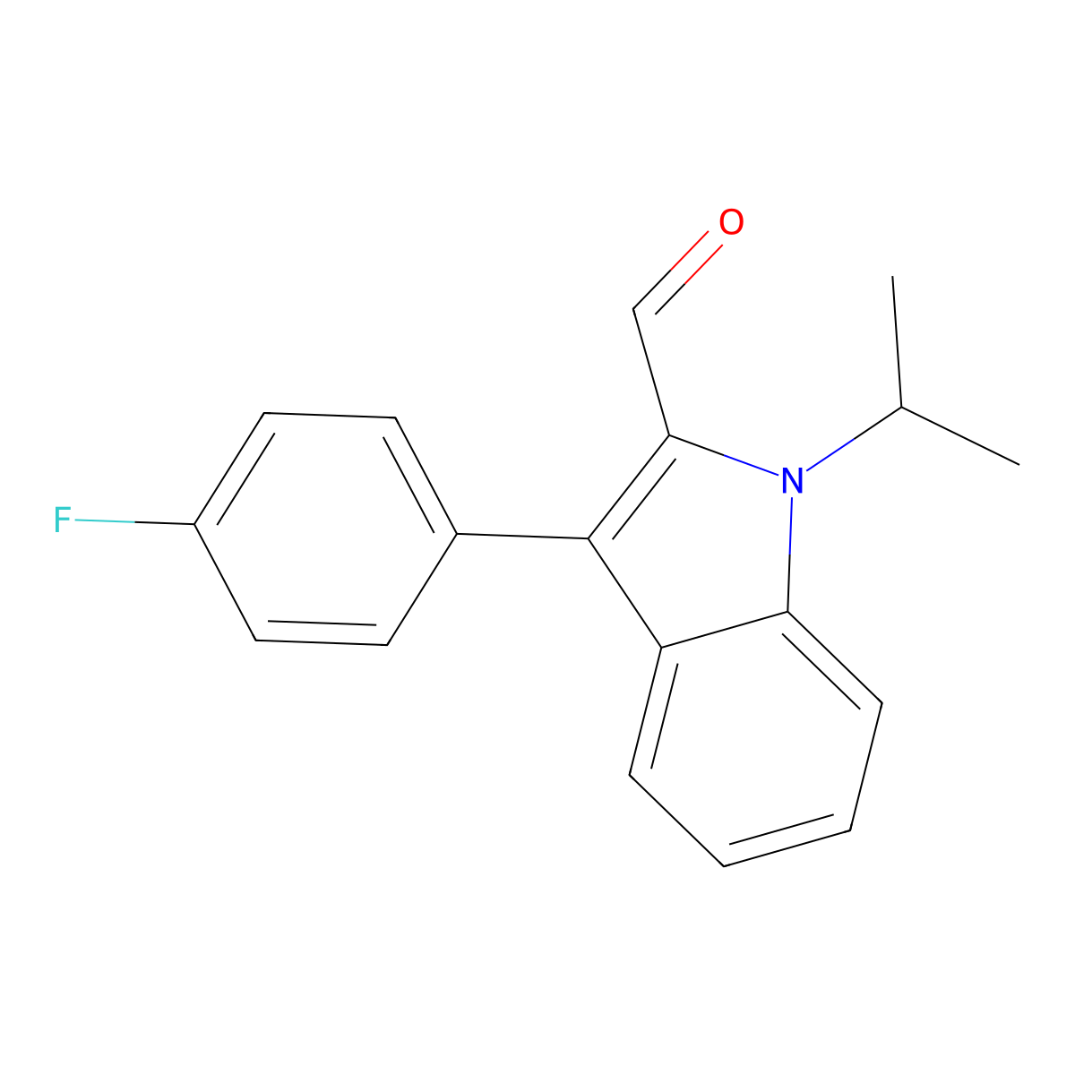 3-(4-Fluorophenyl)-1-(1-methylethyl)-1H-indole-2-carbaldehyde molecular structure, CAS 101125-34-2