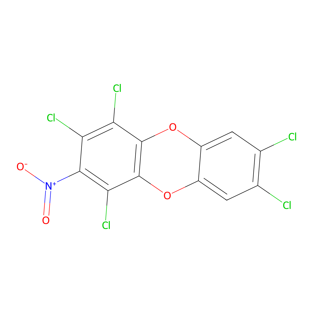 3-Nitro-1,2,4,7,8-pentachlorodibenzo-p-dioxin molecular structure, CAS 101126-65-2