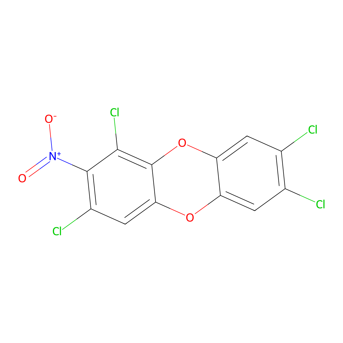 2-Nitro-1,3,7,8-tetrachlorodibenzo-p-dioxin molecular structure, CAS 101126-67-4