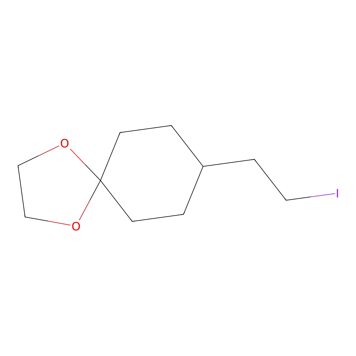 8-(2-Iodoethyl)-1,4-dioxaspiro[4.5]decane molecular structure, CAS 1011296-64-2