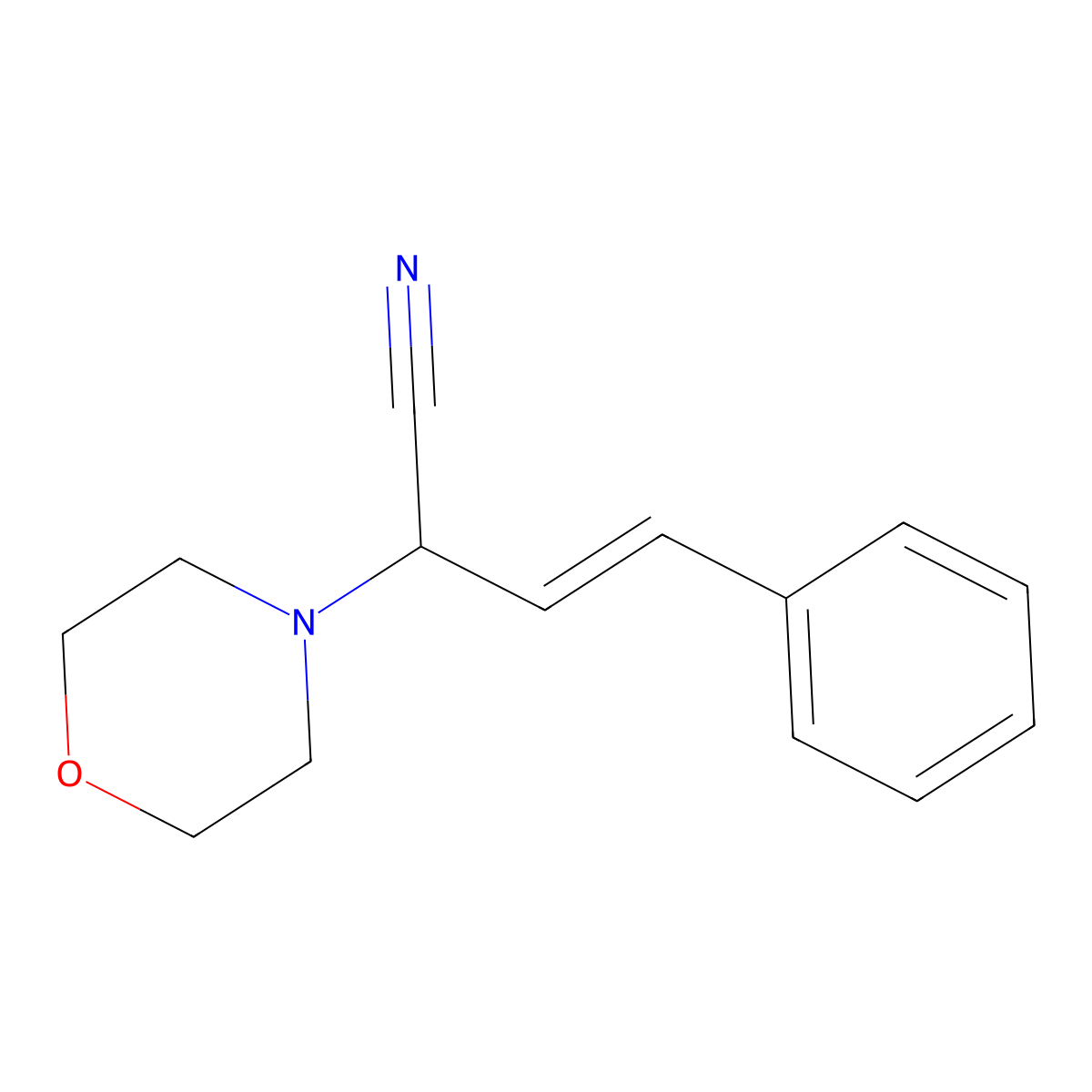 (3E)-2-(morpholin-4-yl)-4-phenylbut-3-enenitrile molecular structure, CAS 101132-14-3