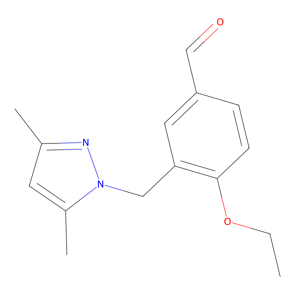 3-[(3,5-dimethyl-1H-pyrazol-1-yl)methyl]-4-ethoxybenzaldehyde molecular structure, CAS 1011349-26-0