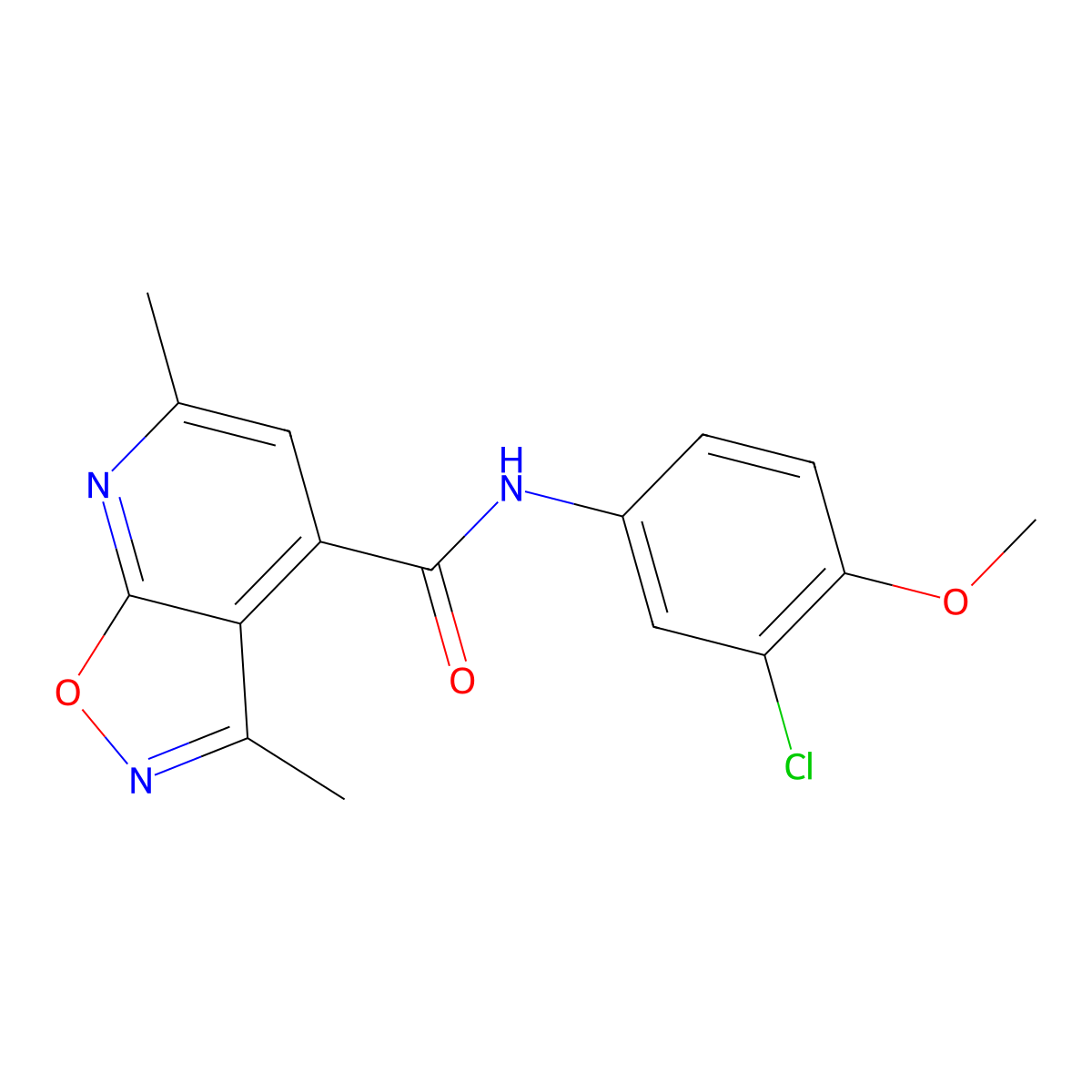 N-(3-chloro-4-methoxyphenyl)-3,6-dimethyl[1,2]oxazolo[5,4-b]pyridine-4-carboxamide molecular structure, CAS 1011354-06-5