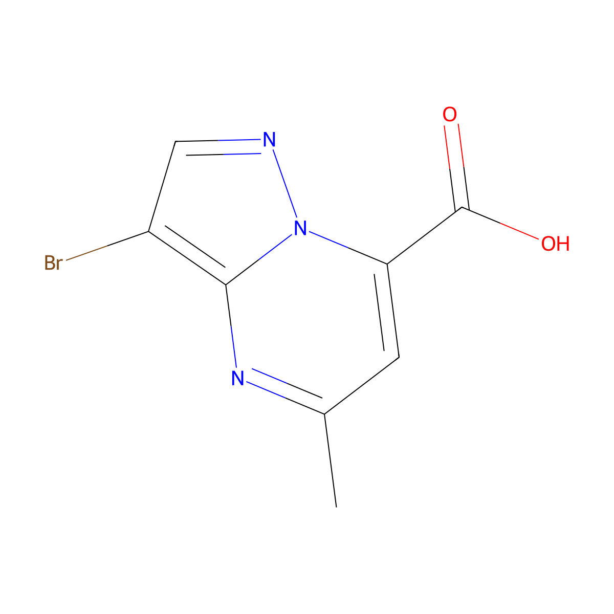 3-Bromo-5-methylpyrazolo[1,5-a]pyrimidine-7-carboxylic acid molecular structure, CAS 1011355-16-0