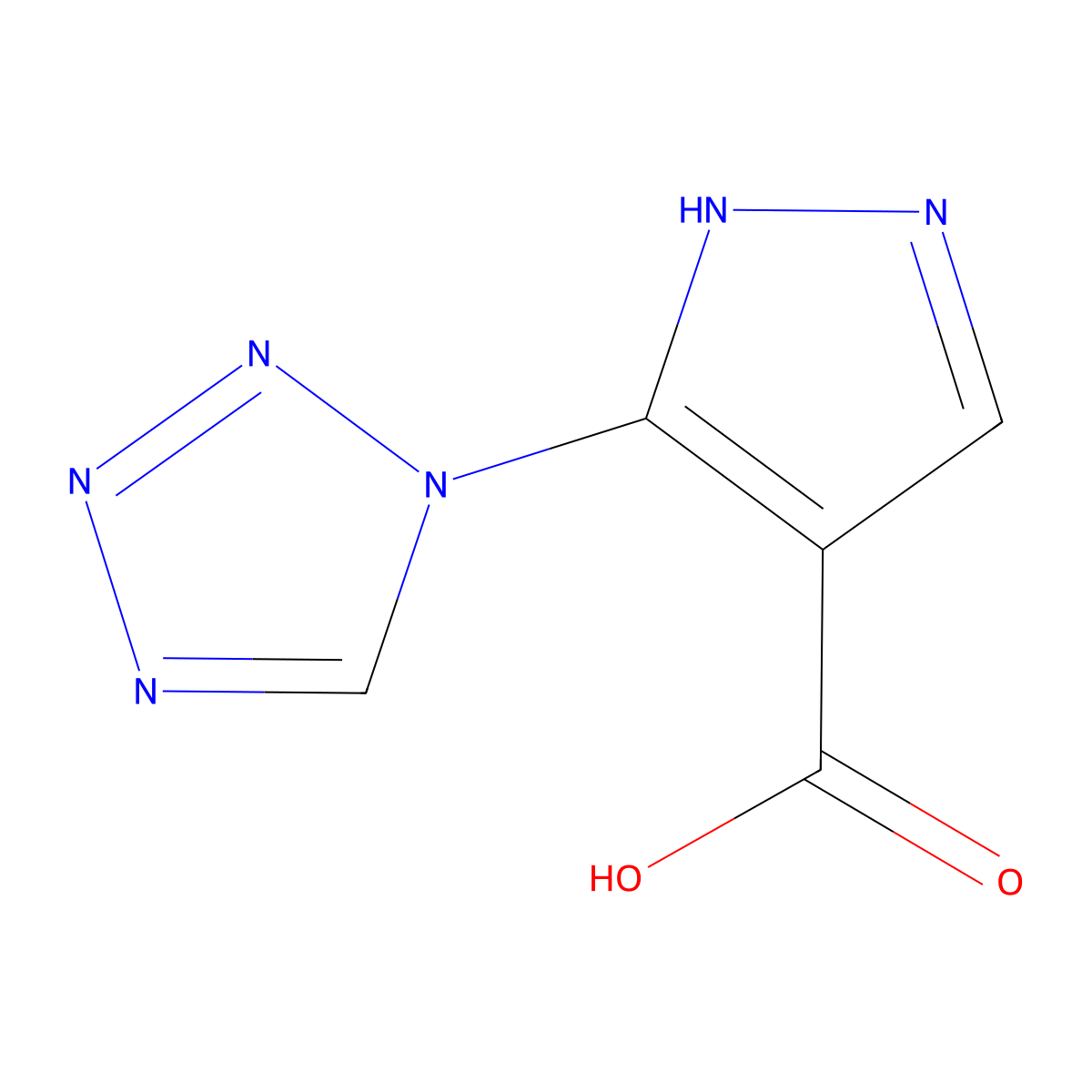 5-(1H-1,2,3,4-tetrazol-1-yl)-1H-pyrazole-4-carboxylic acid molecular structure, CAS 1011355-63-7
