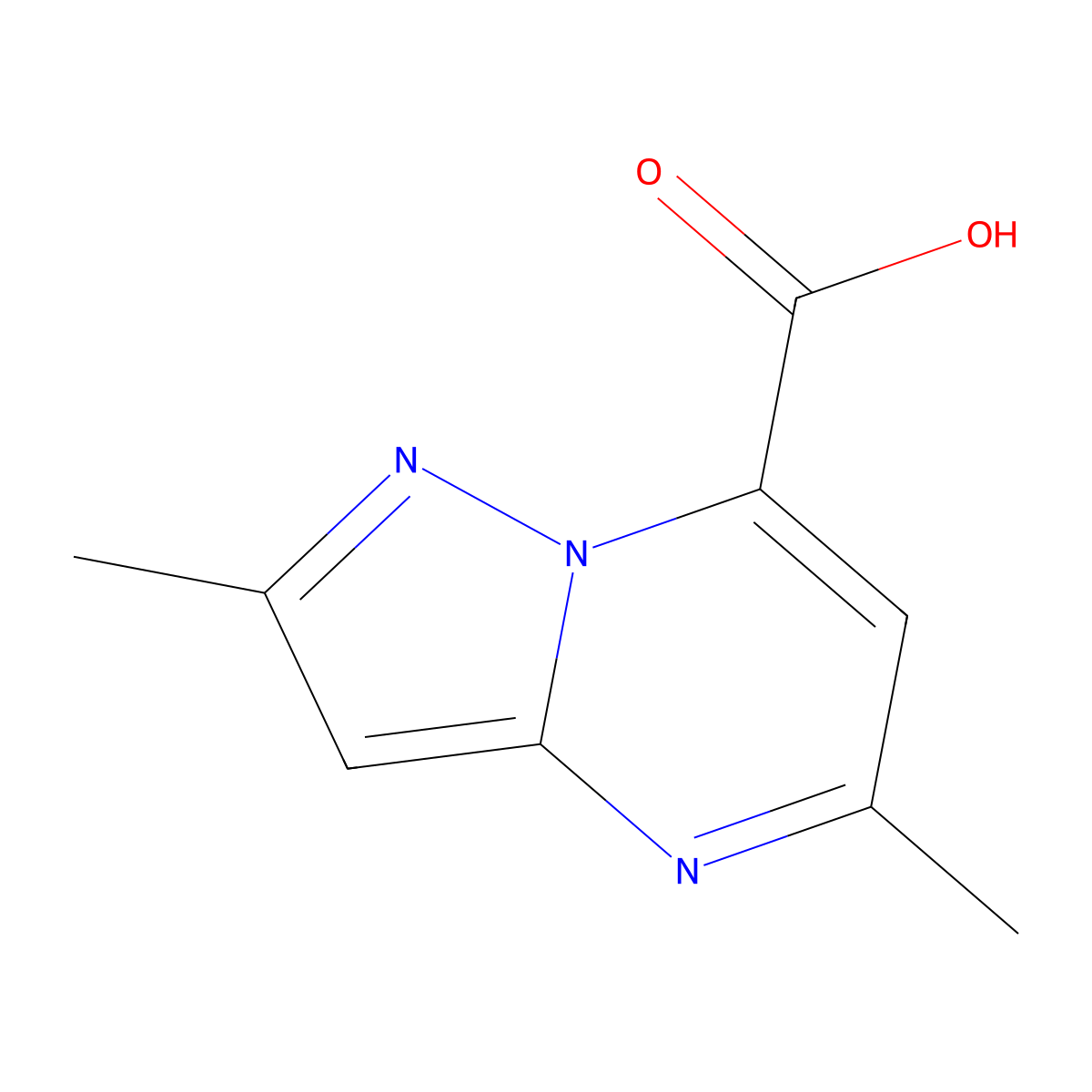 2,5-Dimethylpyrazolo[1,5-a]pyrimidine-7-carboxylic acid molecular structure, CAS 1011355-87-5