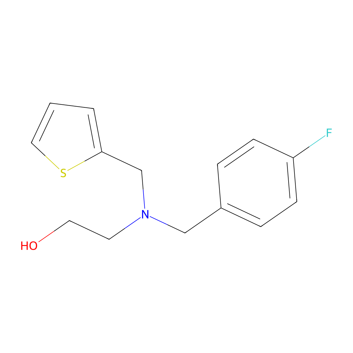 2-[[(4-Fluorophenyl)methyl](2-thienylmethyl)amino]ethanol molecular structure, CAS 1011357-26-8