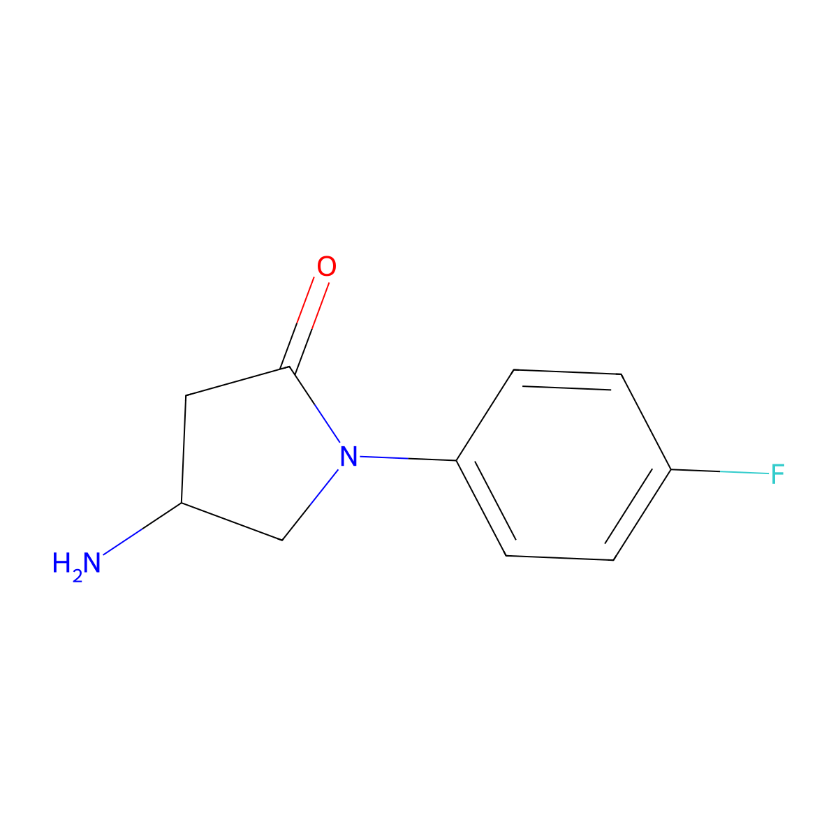 4-Amino-1-(4-fluorophenyl)pyrrolidin-2-one molecular structure, CAS 1011357-90-6
