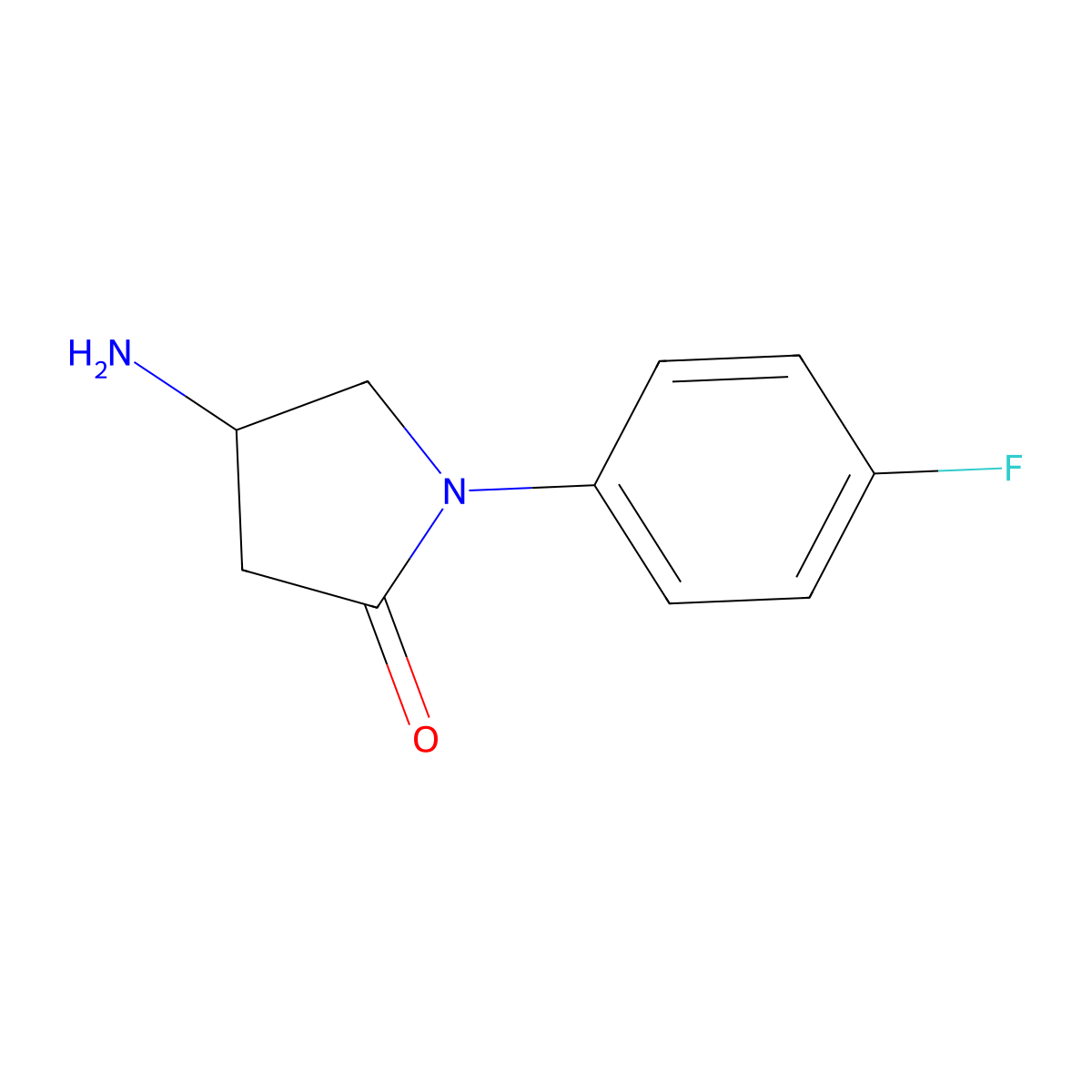 4-Amino-1-(4-fluorophenyl)pyrrolidin-2-one molecular structure, CAS 1011357-90-6