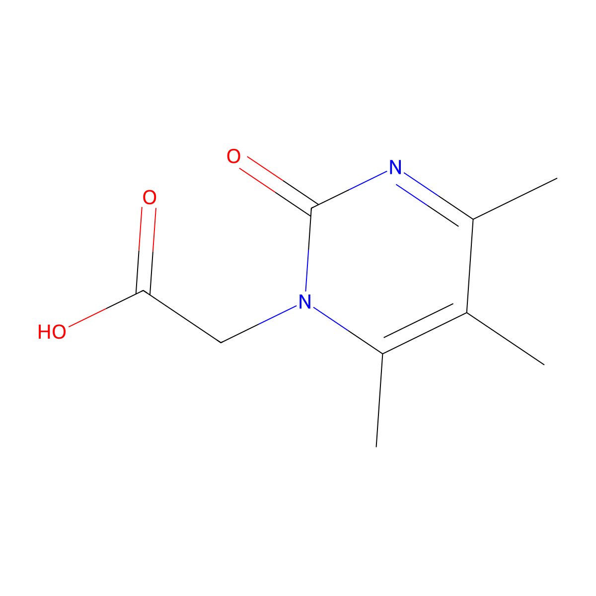 2-(4,5,6-Trimethyl-2-oxo-1,2-dihydropyrimidin-1-yl)acetic acid molecular structure, CAS 1011358-51-2