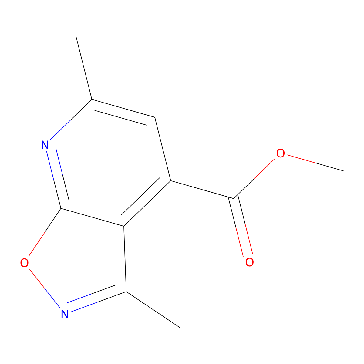 Methyl 3,6-dimethylisoxazolo[5,4-b]pyridine-4-carboxylate molecular structure, CAS 1011360-03-4