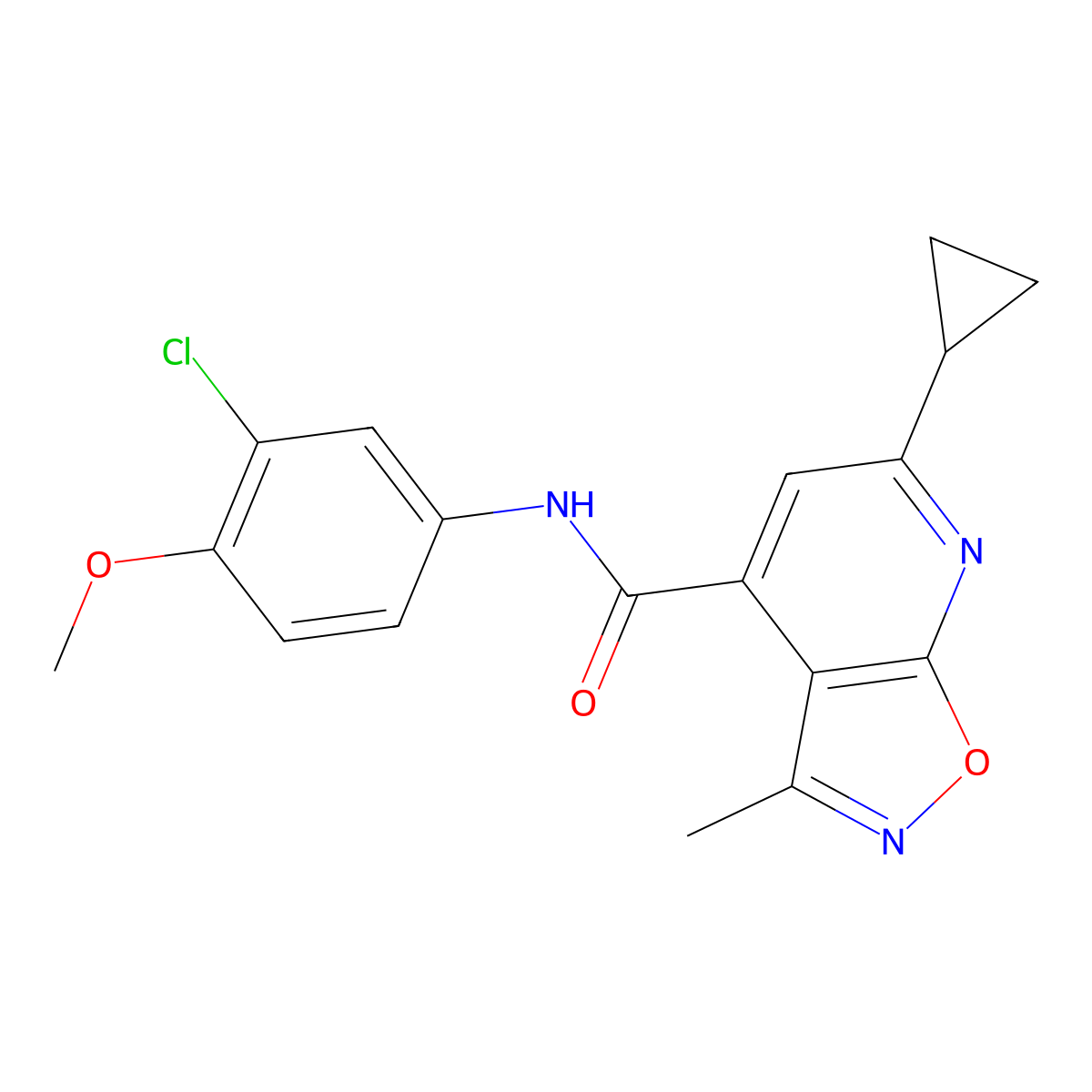 N-(3-chloro-4-methoxyphenyl)-6-cyclopropyl-3-methyl[1,2]oxazolo[5,4-b]pyridine-4-carboxamide molecular structure, CAS 1011360-51-2