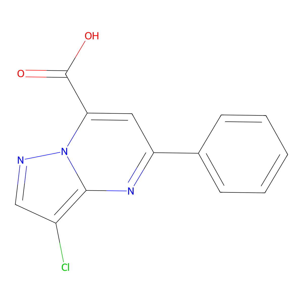 3-Chloro-5-phenylpyrazolo(1,5-a)pyrimidine-7-carboxylic acid molecular structure, CAS 1011366-25-8