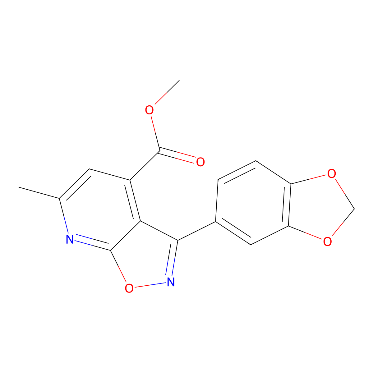 Methyl 3-(benzo[d][1,3]dioxol-5-yl)-6-methylisoxazolo[5,4-b]pyridine-4-carboxylate molecular structure, CAS 1011370-95-8