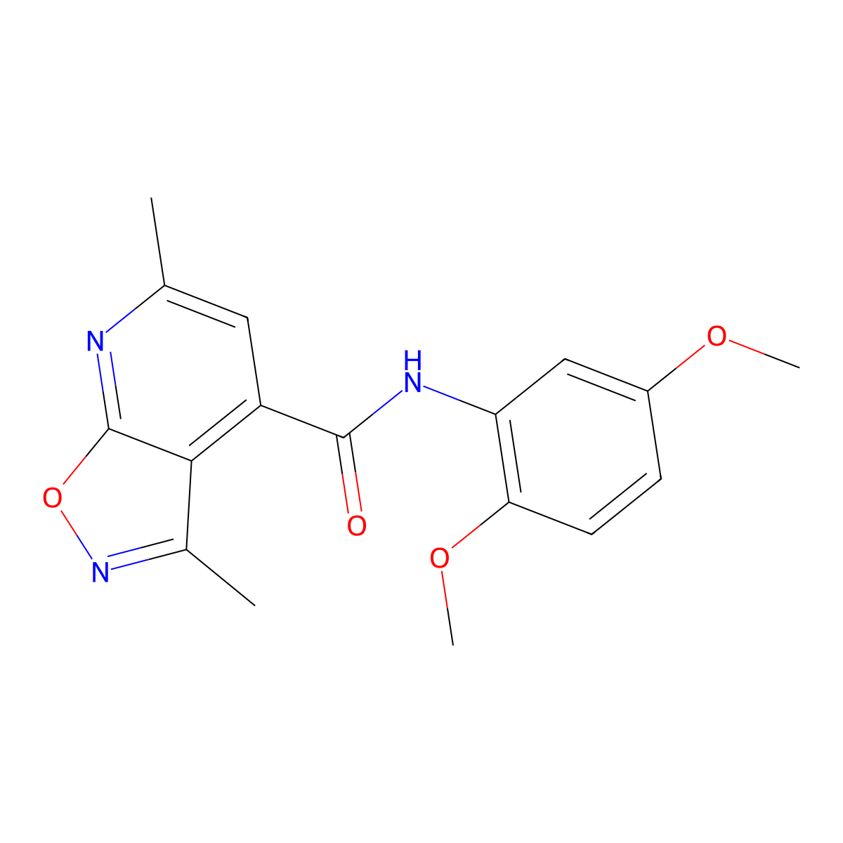 N-(2,5-dimethoxyphenyl)-3,6-dimethyl[1,2]oxazolo[5,4-b]pyridine-4-carboxamide molecular structure, CAS 1011371-44-0