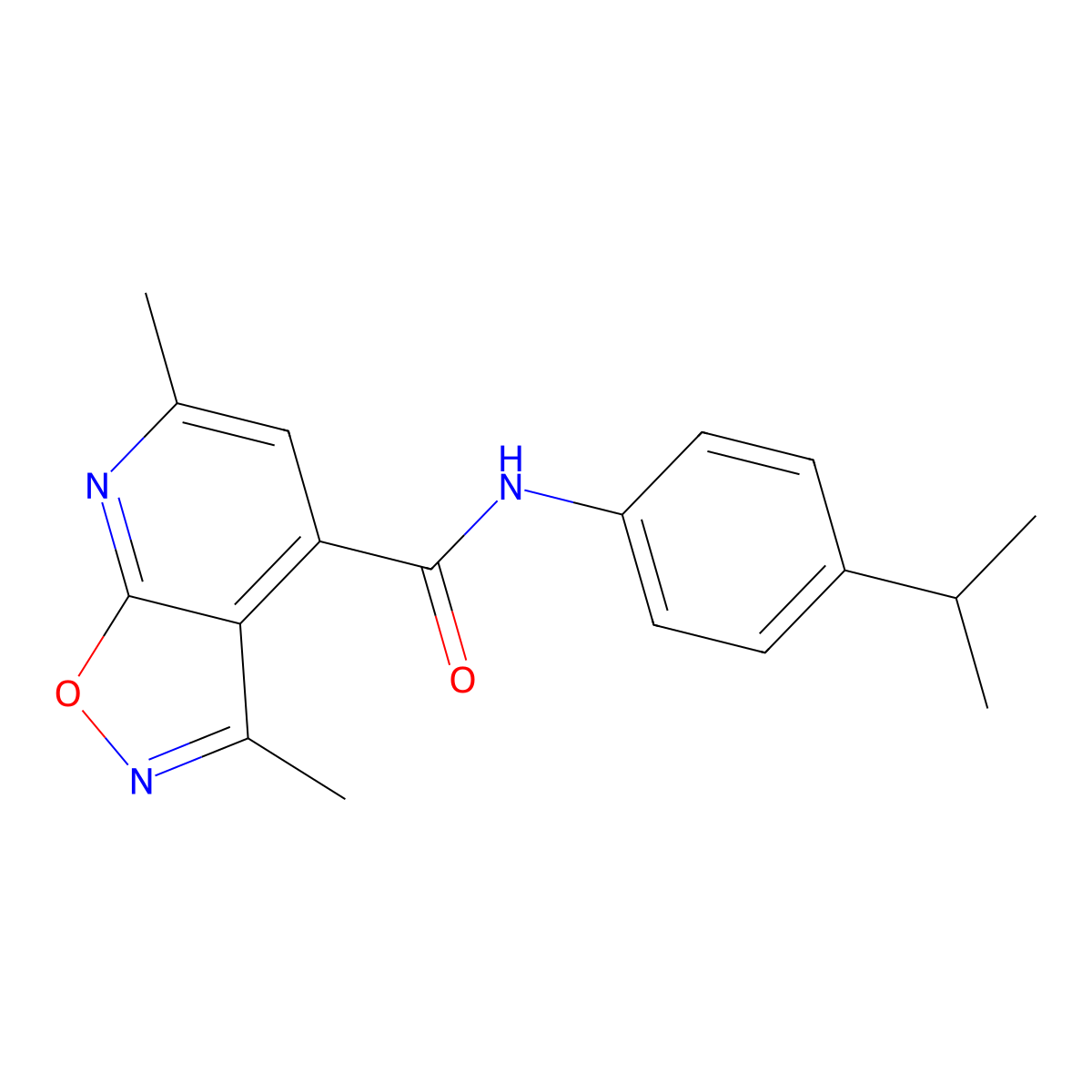 3,6-dimethyl-N-[4-(propan-2-yl)phenyl][1,2]oxazolo[5,4-b]pyridine-4-carboxamide molecular structure, CAS 1011371-98-4