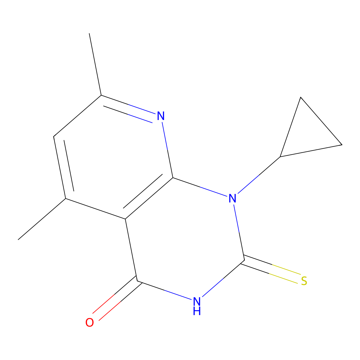 1-Cyclopropyl-2-mercapto-5,7-dimethylpyrido[2,3-d]pyrimidin-4(1H)-one molecular structure, CAS 1011376-38-7