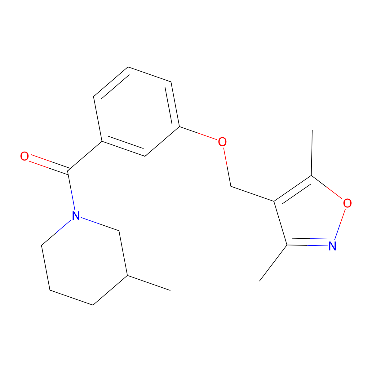 {3-[(3,5-Dimethyl-1,2-oxazol-4-yl)methoxy]phenyl}(3-methylpiperidin-1-yl)methanone molecular structure, CAS 1011383-83-7