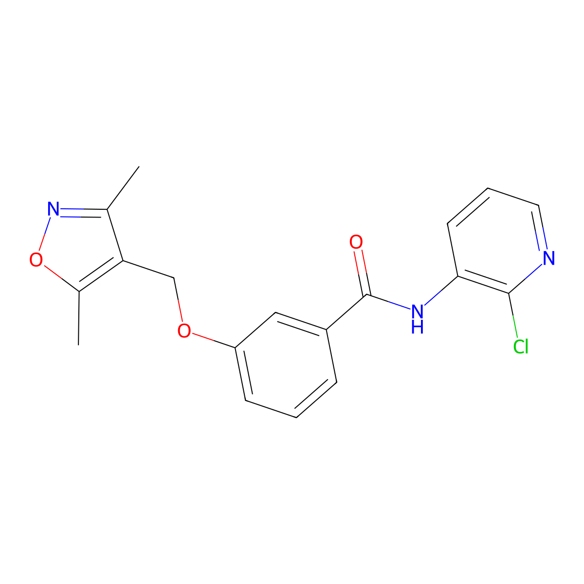 N-(2-chloropyridin-3-yl)-3-[(3,5-dimethyl-1,2-oxazol-4-yl)methoxy]benzamide molecular structure, CAS 1011384-29-4