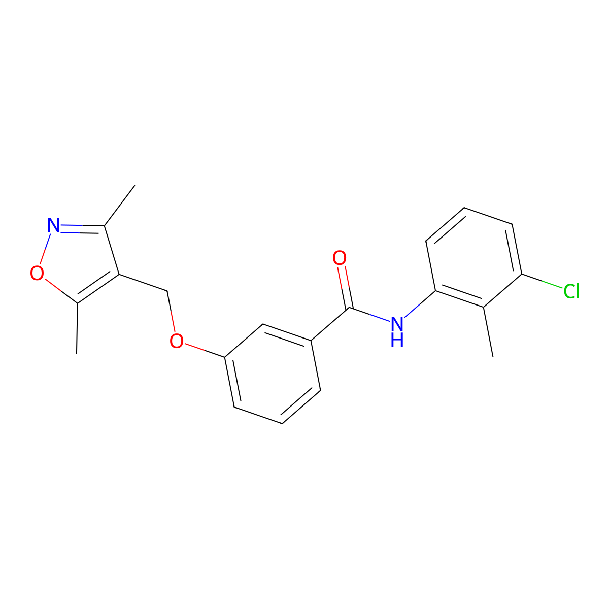 N-(3-chloro-2-methylphenyl)-3-[(3,5-dimethyl-1,2-oxazol-4-yl)methoxy]benzamide molecular structure, CAS 1011384-75-0