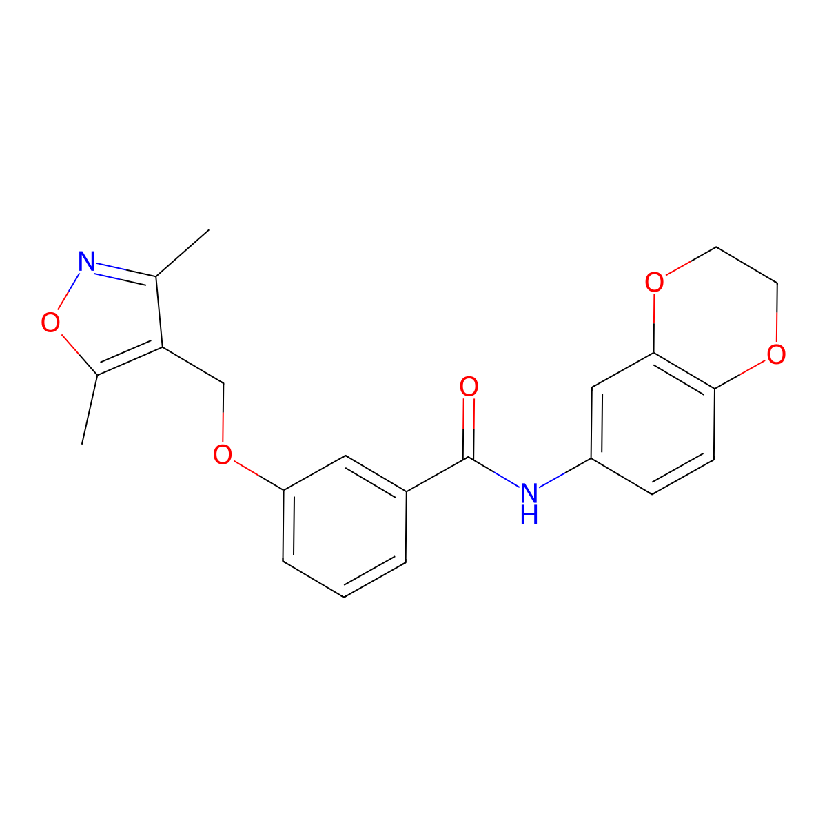 N-(2,3-dihydro-1,4-benzodioxin-6-yl)-3-[(3,5-dimethyl-1,2-oxazol-4-yl)methoxy]benzamide molecular structure, CAS 1011385-04-8