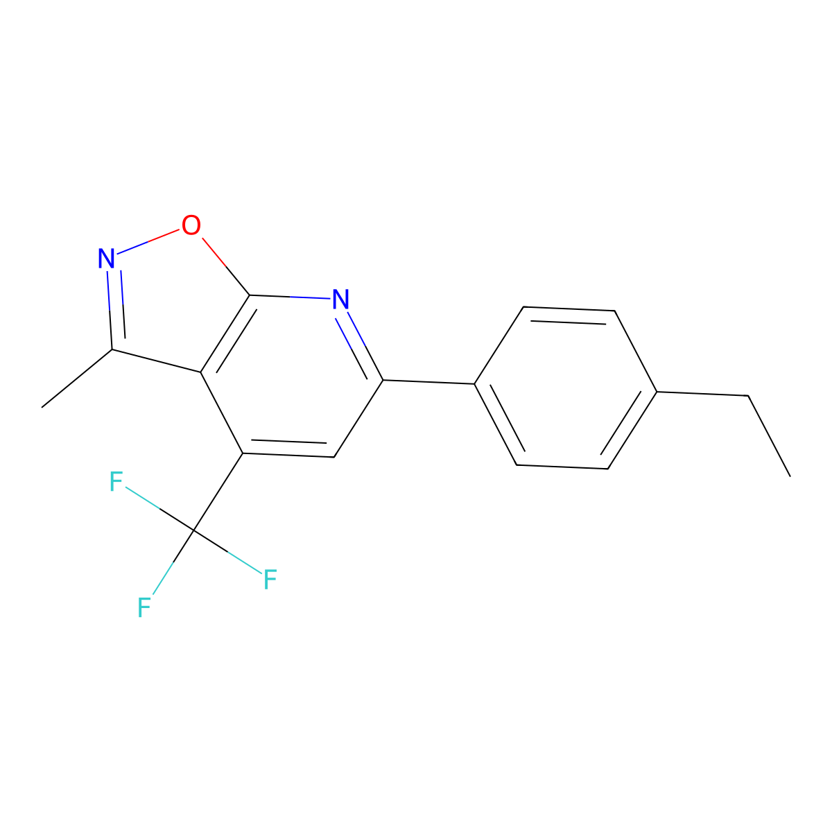 6-(4-Ethylphenyl)-3-methyl-4-(trifluoromethyl)[1,2]oxazolo[5,4-b]pyridine molecular structure, CAS 1011386-16-5