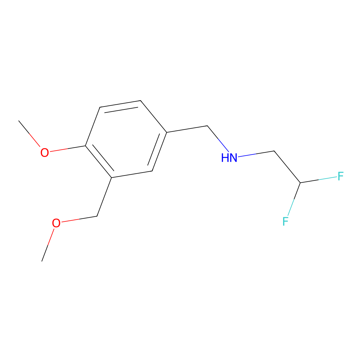 2,2-Difluoro-N-(4-methoxy-3-(methoxymethyl)benzyl)ethanamine molecular structure, CAS 1011396-69-2