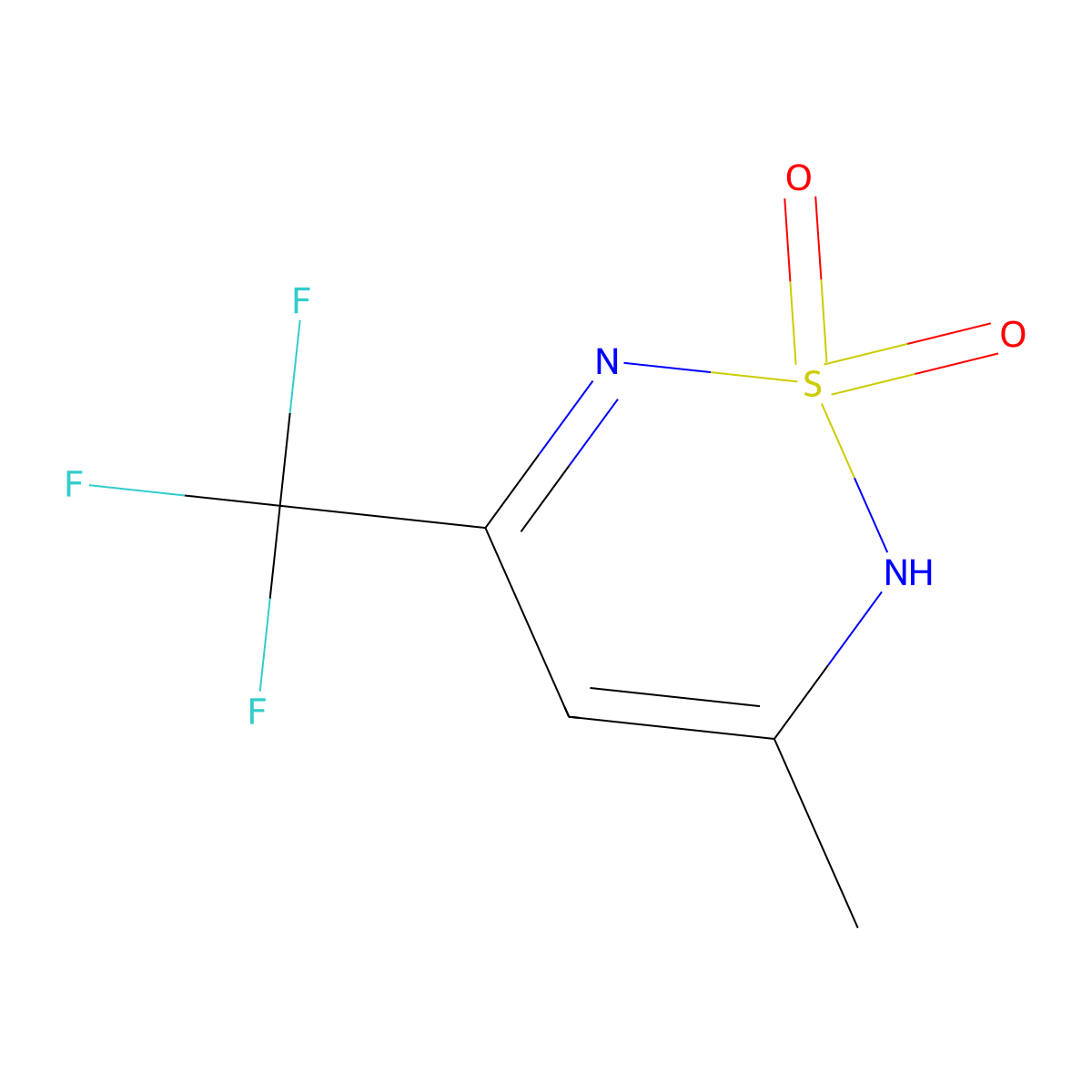 5-methyl-3-(trifluoromethyl)-2H-1,2,6-thiadiazine 1,1-dioxide molecular structure, CAS 1011396-95-4