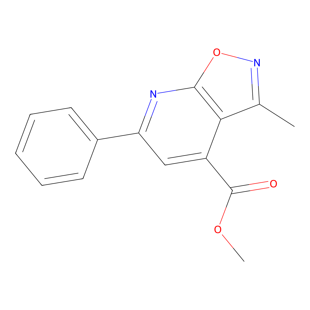 Methyl 3-methyl-6-phenylisoxazolo[5,4-b]pyridine-4-carboxylate molecular structure, CAS 1011396-96-5