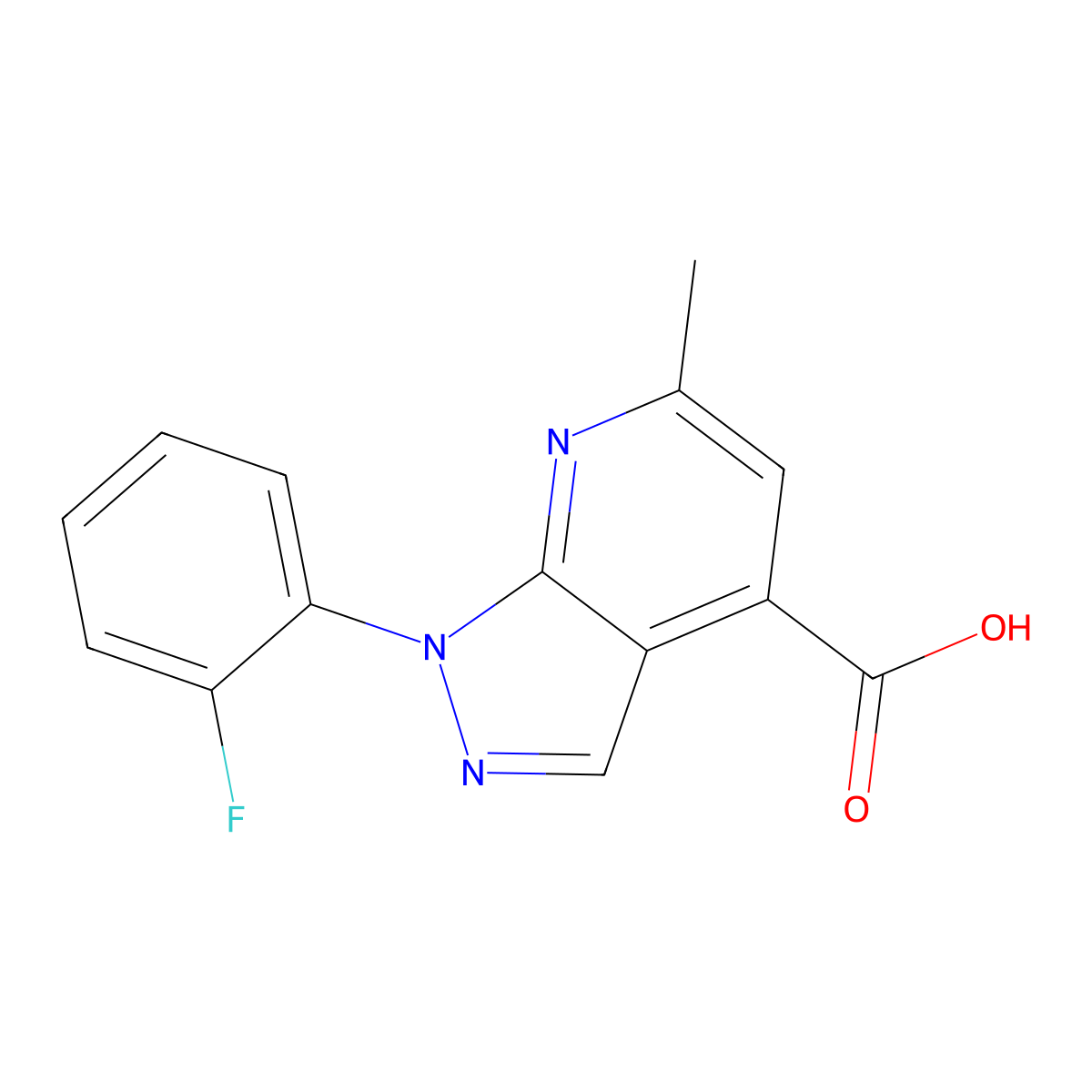 1-(2-fluorophenyl)-6-methyl-1H-pyrazolo[3,4-b]pyridine-4-carboxylic acid molecular structure, CAS 1011397-25-3