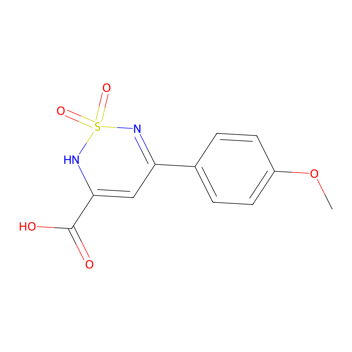 5-(4-methoxyphenyl)-2H-1,2,6-thiadiazine-3-carboxylic acid 1,1-dioxide molecular structure, CAS 1011397-44-6