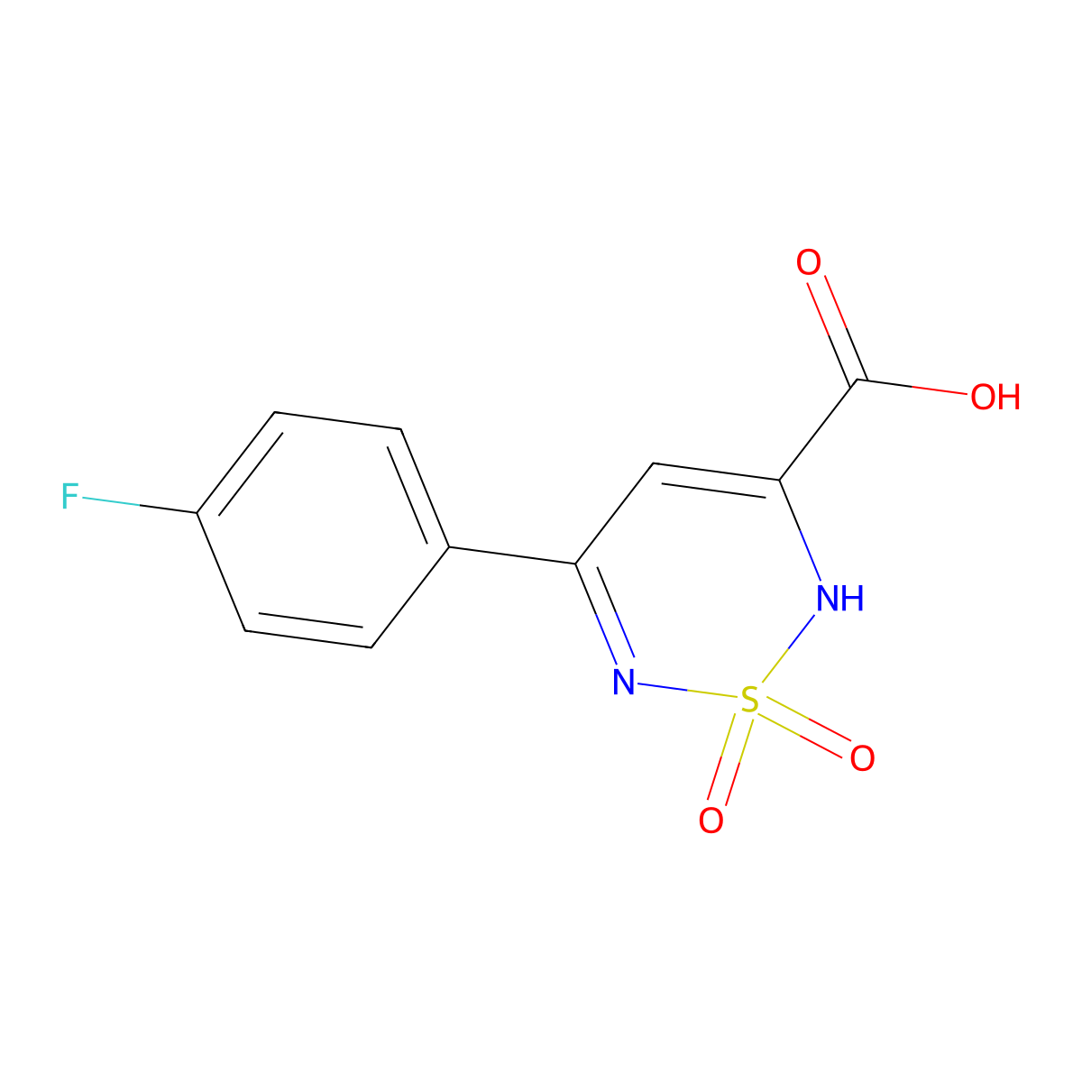 5-(4-fluorophenyl)-2H-1,2,6-thiadiazine-3-carboxylic acid 1,1-dioxide molecular structure, CAS 1011397-61-7