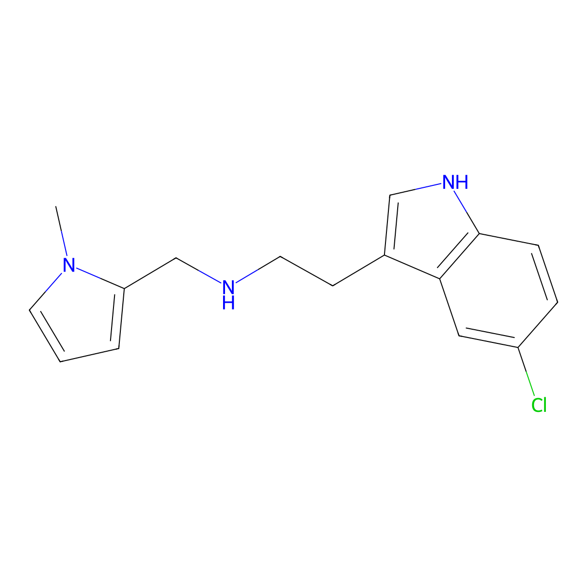 2-(5-Chloro-1H-indol-3-yl)-N-((1-methyl-1H-pyrrol-2-yl)methyl)ethanamine molecular structure, CAS 1011397-97-9