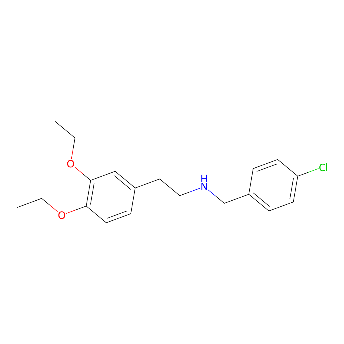 [2-(3,4-Diethoxyphenyl)ethyl][(4-chlorophenyl)methyl]amine molecular structure, CAS 1011399-13-5
