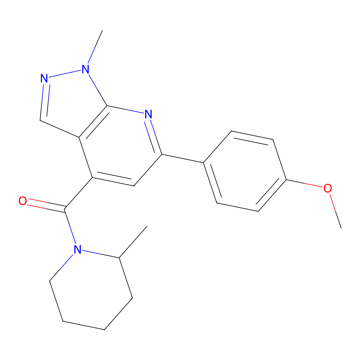 [6-(4-Methoxyphenyl)-1-methylpyrazolo[3,4-b]pyridin-4-yl]-(2-methylpiperidin-1-yl)methanone molecular structure, CAS 1011399-34-0