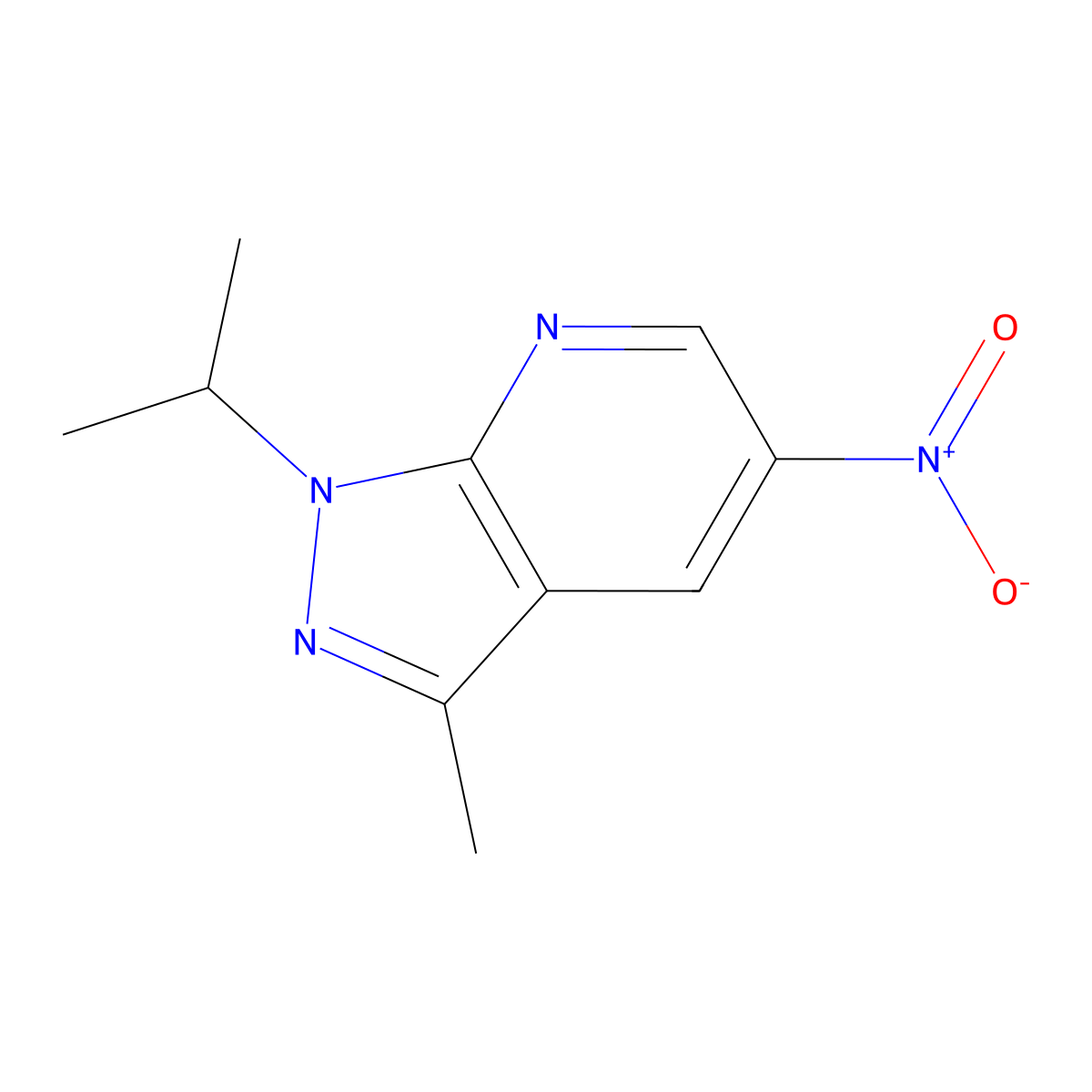1-Isopropyl-3-methyl-5-nitro-1H-pyrazolo[3,4-b]pyridine molecular structure, CAS 1011399-37-3