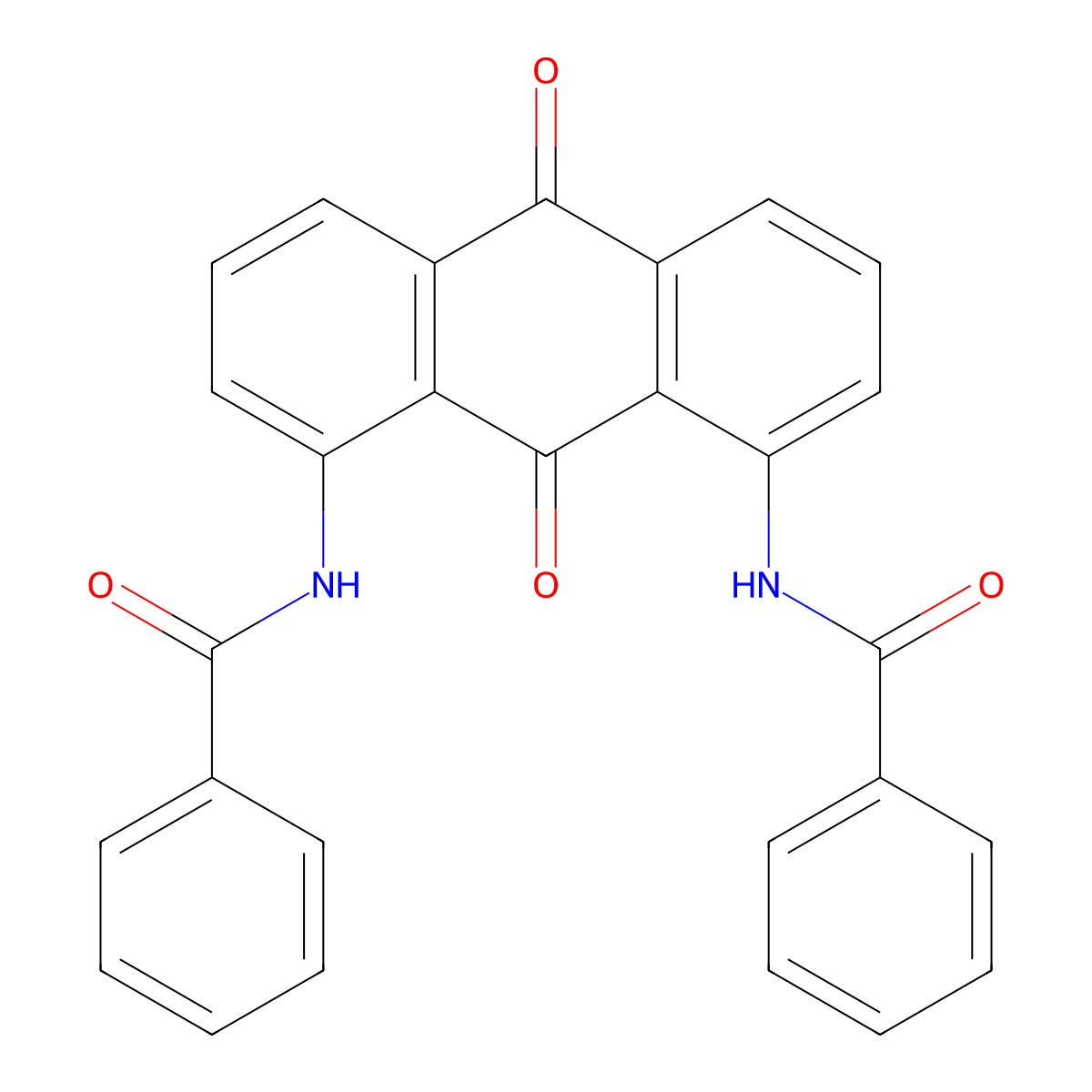 Benzamide, N,N'-(9,10-dihydro-9,10-dioxo-1,8-anthracenediyl)bis- molecular structure, CAS 10114-51-9