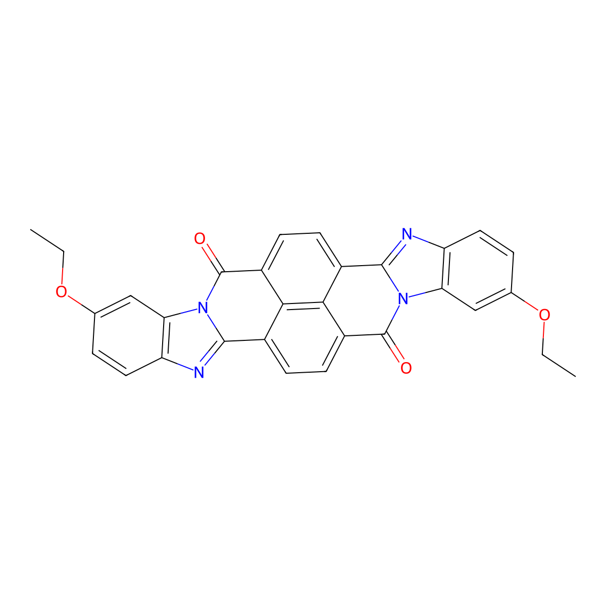 2,11-Diethoxybisbenzimidazo(2,1-b:2',1'-i)benzo(lmn)(3,8)phenanthroline-8,17-dione molecular structure, CAS 10114-60-0