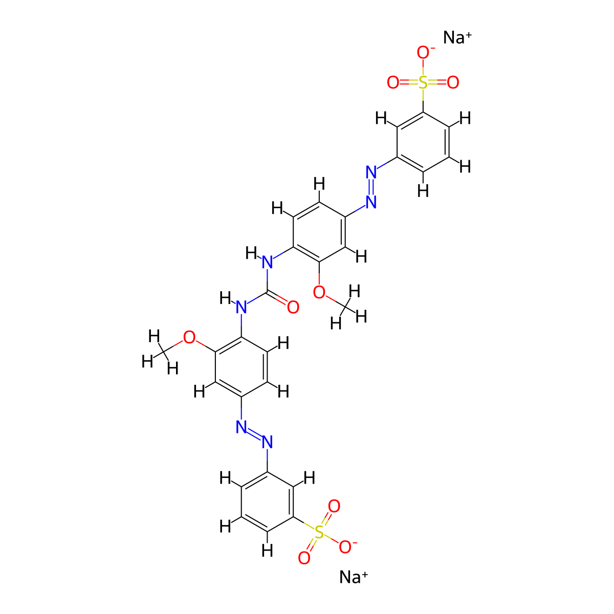 Disodium 3,3'-[carbonylbis[imino(3-methoxy-4,1-phenylene)azo]]bis[benzenesulphonate] molecular structure, CAS 10114-86-0