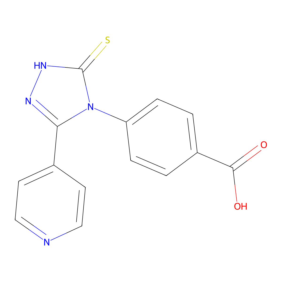 4-(3-pyridin-4-yl-5-sulfanylidene-1H-1,2,4-triazol-4-yl)benzoic Acid molecular structure, CAS 101140-49-2