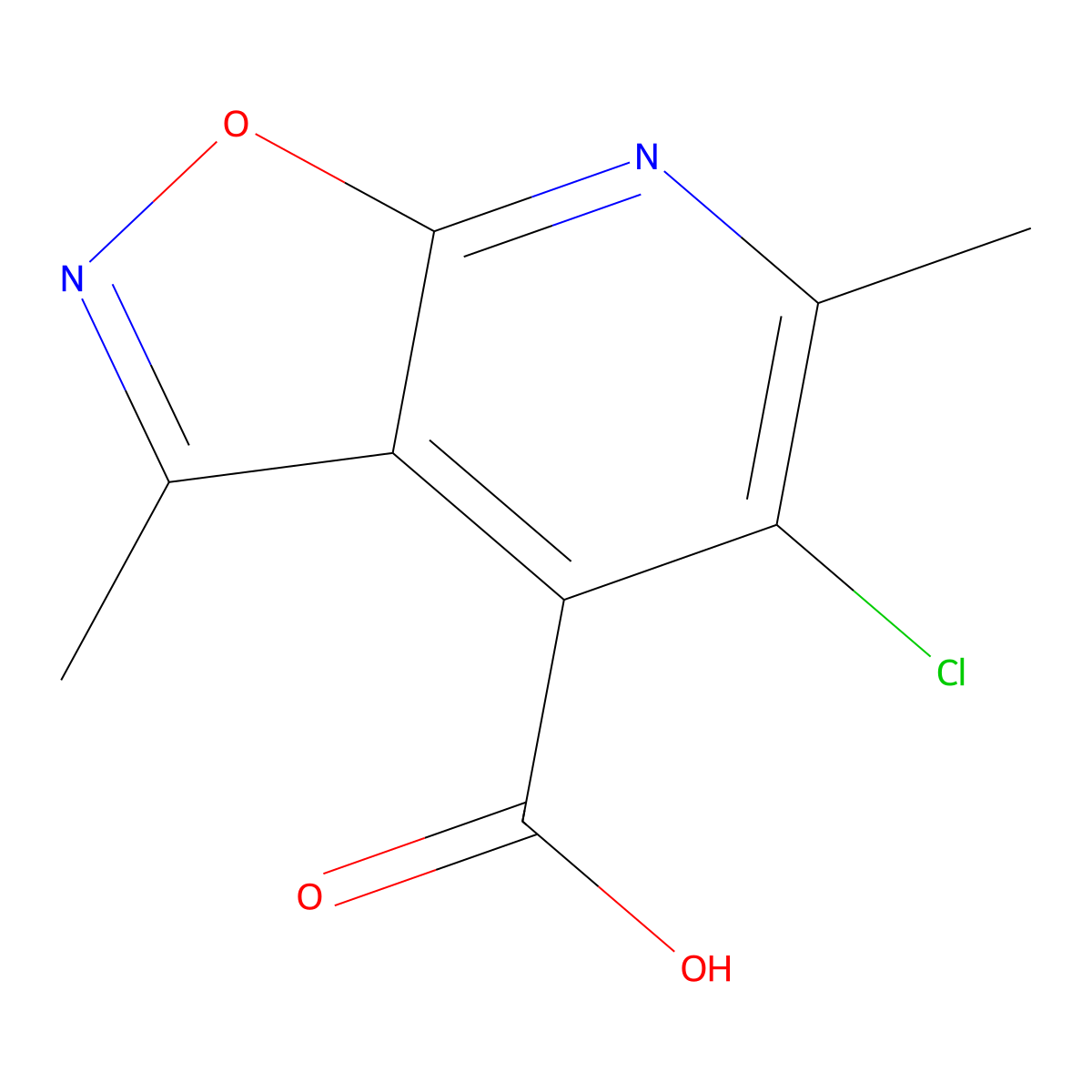 5-Chloro-3,6-dimethylisoxazolo[5,4-b]pyridine-4-carboxylic acid molecular structure, CAS 1011400-01-3