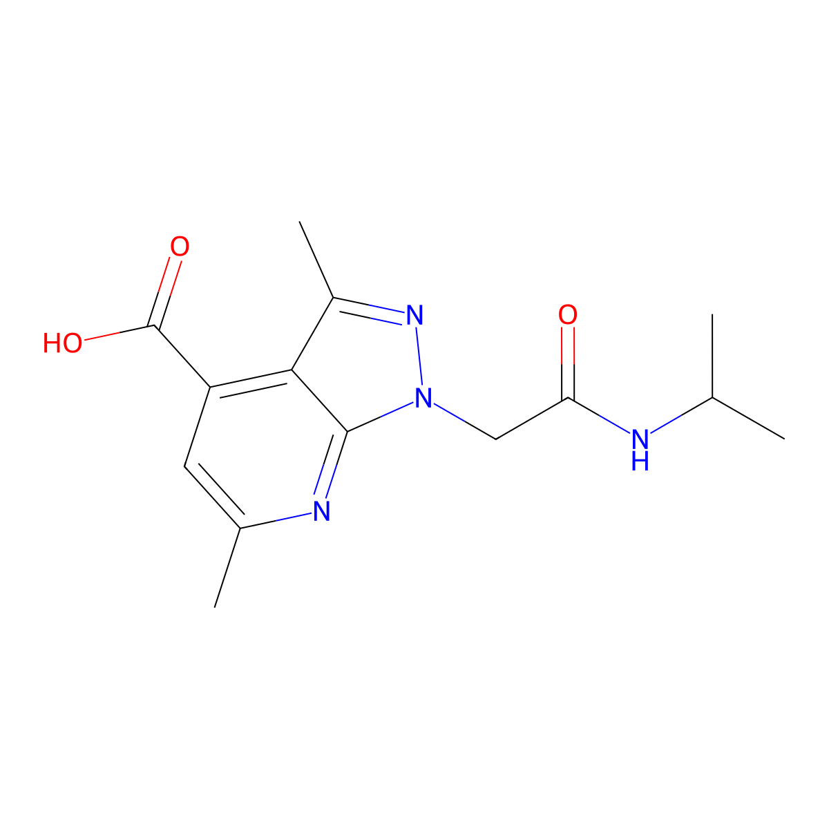1-(2-(Isopropylamino)-2-oxoethyl)-3,6-dimethyl-1H-pyrazolo[3,4-b]pyridine-4-carboxylic acid molecular structure, CAS 1011400-13-7