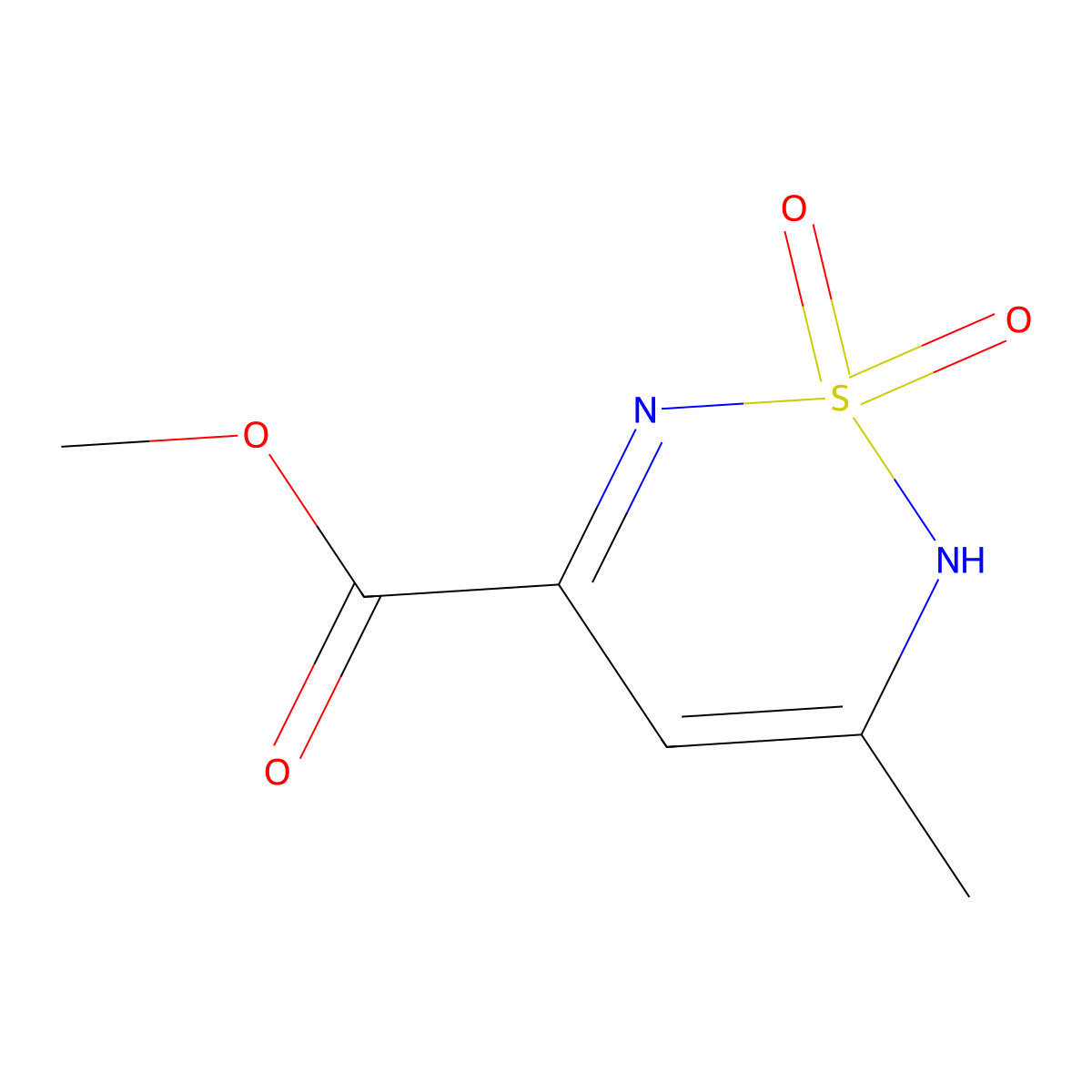 methyl 5-methyl-2H-1,2,6-thiadiazine-3-carboxylate 1,1-dioxide molecular structure, CAS 1011400-15-9
