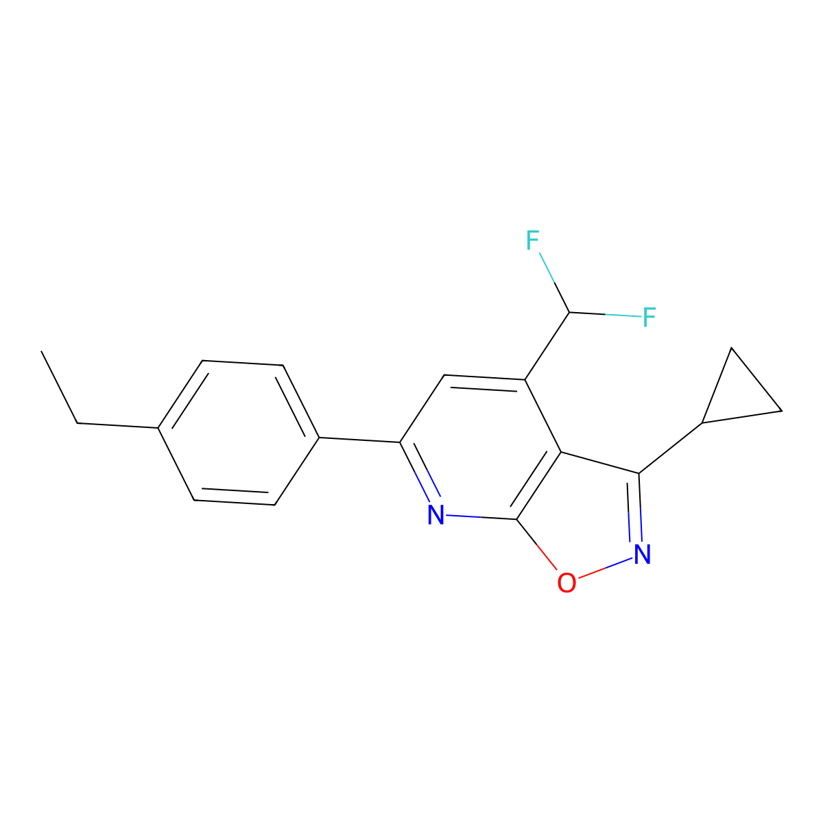 3-Cyclopropyl-4-(difluoromethyl)-6-(4-ethylphenyl)isoxazolo[5,4-b]pyridine molecular structure, CAS 1011400-55-7