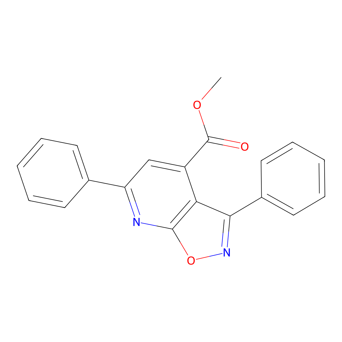 Methyl 3,6-diphenylisoxazolo[5,4-b]pyridine-4-carboxylate molecular structure, CAS 1011401-17-4