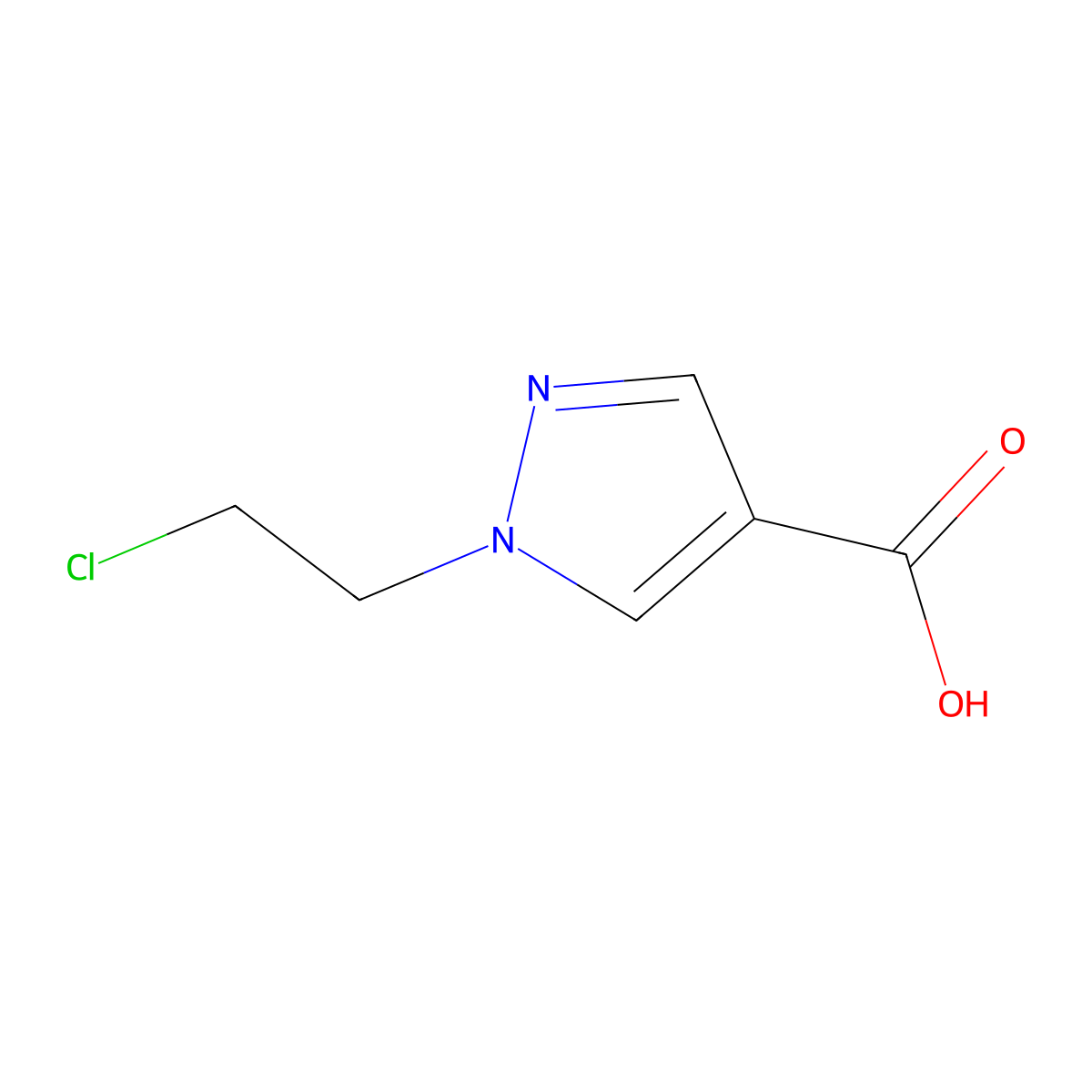 1-(2-chloroethyl)-1H-pyrazole-4-carboxylic acid molecular structure, CAS 1011404-53-7