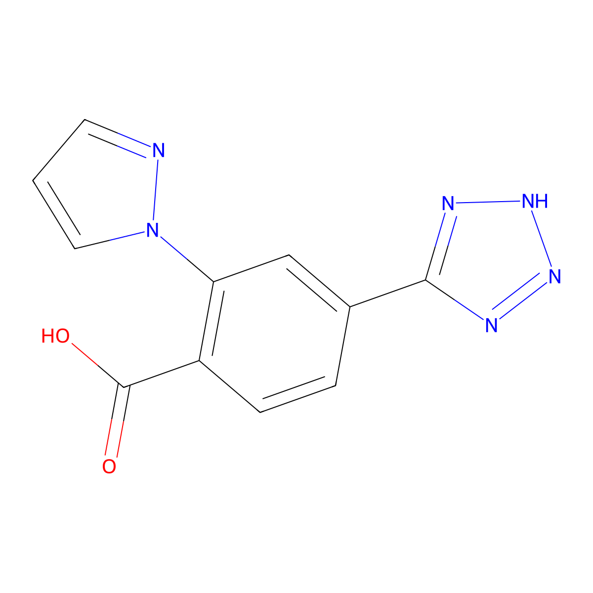 2-(1H-pyrazol-1-yl)-4-(1H-tetrazol-5-yl)benzoic acid molecular structure, CAS 1011404-55-9