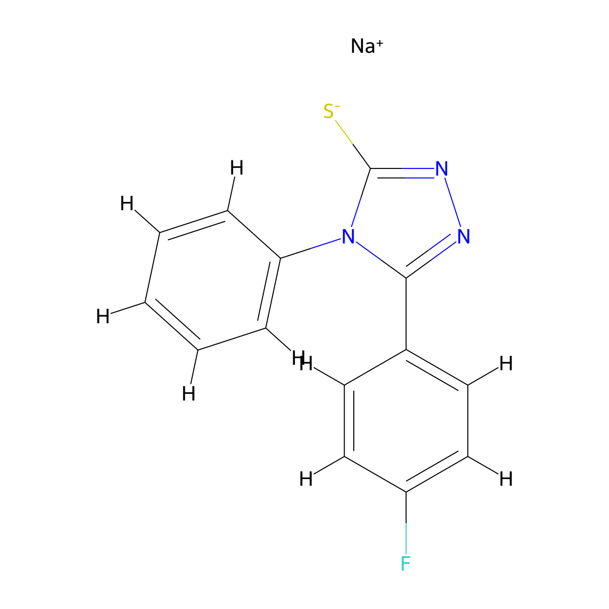 Sodium [5-(4-fluorophenyl)-4-phenyl-4H-1,2,4-triazol-3-yl]sulfanide molecular structure, CAS 1011404-94-6