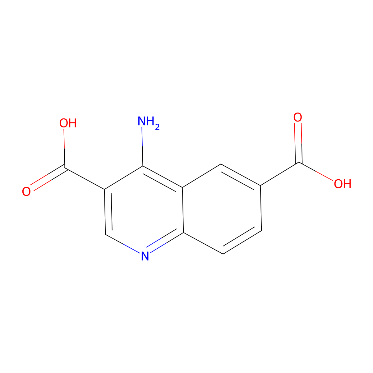 4-Aminoquinoline-3,6-dicarboxylic acid molecular structure, CAS 1011407-10-5