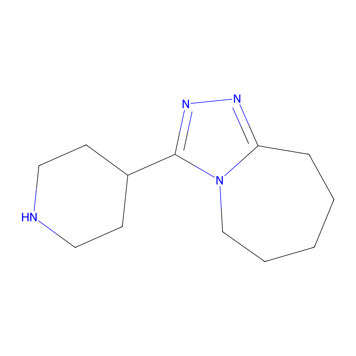 4-{5H,6H,7H,8H,9H-[1,2,4]triazolo[4,3-a]azepin-3-yl}piperidine molecular structure, CAS 1011407-34-3